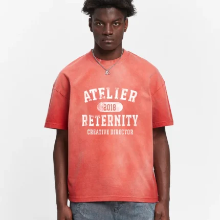 ATELIER EMBLEM T SHIRT HEAVY BLEACHED RED d