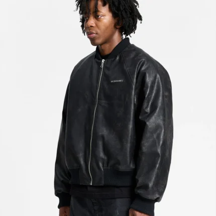 BOMBER JACKET BRUSHED LEATHER f