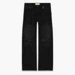 DESTROYED TROU DENIM WASHED BLACK