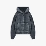 ESSENTIAL KNIT ZIP HOODIE ACID BLACK