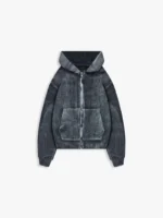 ESSENTIAL KNIT ZIP HOODIE ACID BLACK