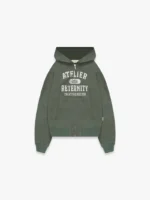 WAFFLE ZIP HOODIE GREEN