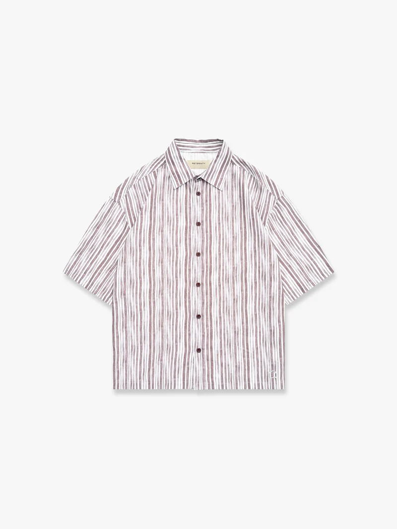 WATERCOLOR SHORT SLEEVE SHIRT BROWN WATERCOLOR SHORT SLEEVE SHIRT BROWN