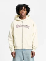 WATERCOLOR ZIP HOODIE CREAM d