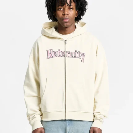 WATERCOLOR ZIP HOODIE CREAM d