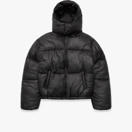 WRINKLED PUFFER JACKET BLACK d