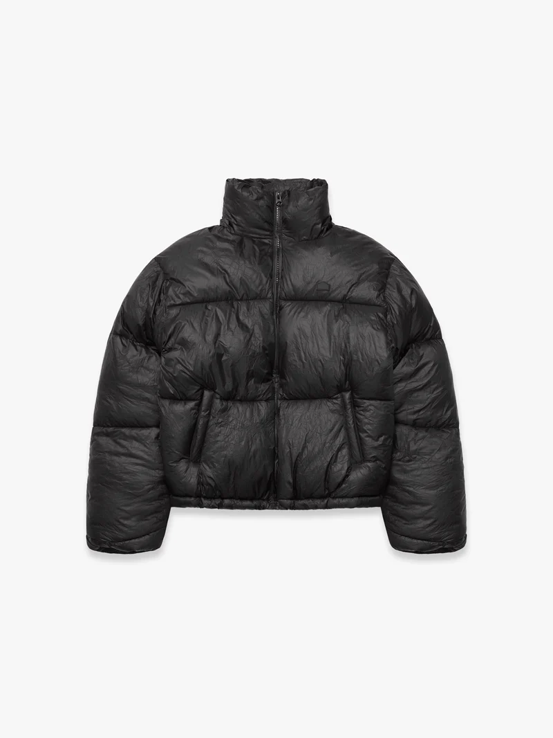 WRINKLED PUFFER JACKET BLACK WRINKLED PUFFER JACKET BLACK